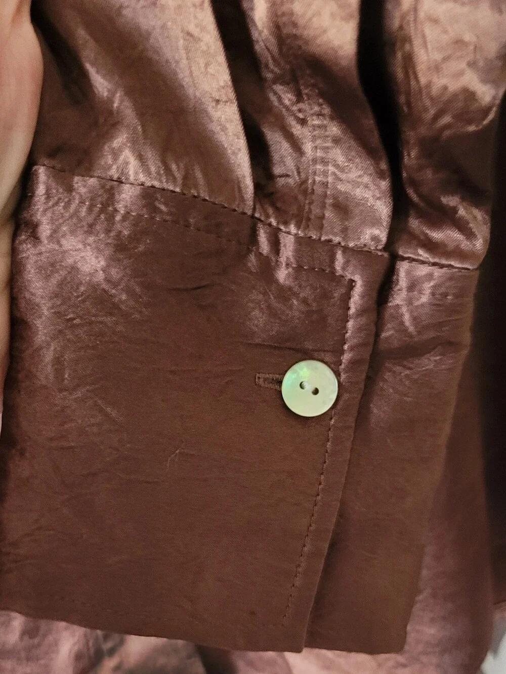 Rails Satin Button-Up Shirt in Chocolate Brown - Picture 4 of 12